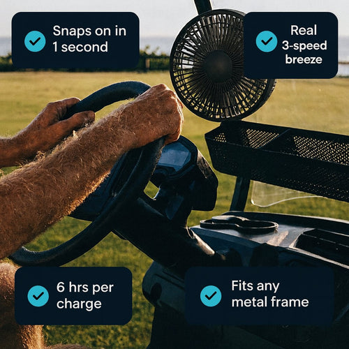 CaddyCool Magnetic Golf Cart Fan